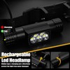 Rugtol Headlamp Rechargeable, 2000 Lumen Super Bright LED Head Lamp