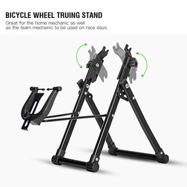 Wheel Truing Stand, Foldable Bike Tire Wheel Maintenance Holder Bicycle Rim Trueing Stand Home Mechanic Cycling Repair Stand Accessory Fit for 16" - 29" Wheel