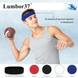 Lumbor37 Diademas Deportivas para La Cabeza, 4 Pack Hombres y Mujeres Cabeza de Elástica Banda para El Sudor y Deportes para Correr, Yoga, Fútbol, Baloncesto y Otros Deportes