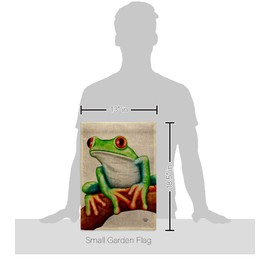 Ornament Collection Tree Frog Burlap Garden Flag Set with Stand Critters Bee Ladybug Animal Pet Nature Creature House Decoration Banner Small Yard Gift Double-Sided, Made in USA