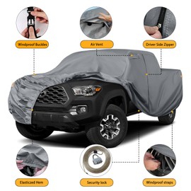 Waterproof Truck Cover Replace for 2005-2025 Toyota Tacoma/Ford Ranger Crew Cab 6ft,10 Layers All Weather Car Cover with Zipper Door for Snow Rain Dust Hail Protection