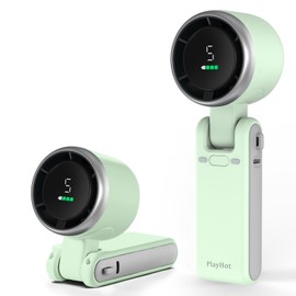 PlayHot Portable Handheld Turbo Fan, 5-Speed Personal Fans, 5000mAh Rechargeable Fans Up to 12 Hours, Weight only 0.6lb Small Fan, Hand/Neck/Desk Fan 3 IN 1, Beach Vacation Essentials(Purple)