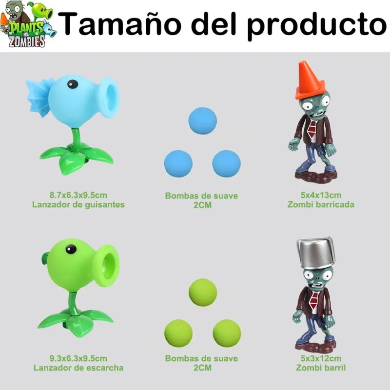8 Piezas De La Colección Plantas Vs Zombies Juguete Models