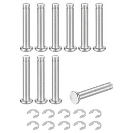 QUARKZMAN 10Set M5x30mm Perno Posizionamento Cilindrico Elastico Albero Acciaio Inossidabile 304, Perno Posizione Cilindro Cerniera Scanalato Testa Piatta con Ring Fissaggio Clip E, Argento