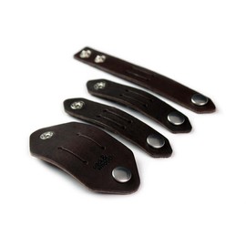 Pack & Smooch Cable Organiser Set, Cable Holder, Cable Ties Made of Leather, 100% Vegetable Tanned Leather, Made in Germany, Colour in Dark Brown