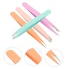 TOVINANNA Stainless Steel Eyebrow Tweezers Set 4pcs Angled Pointed Grooming