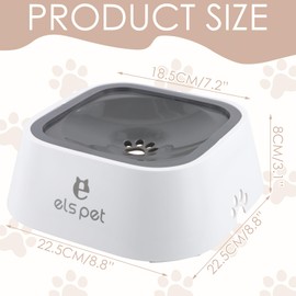 Amexo No Spill Water Bowl for Dog 1L, Slow Drink Pet Water Bowl ABS Dog Water Bowls, Non-Slip Pet Water Feeder Dispenser Large Capacity Puppy Water Bowl for Indoor Outdoor Car