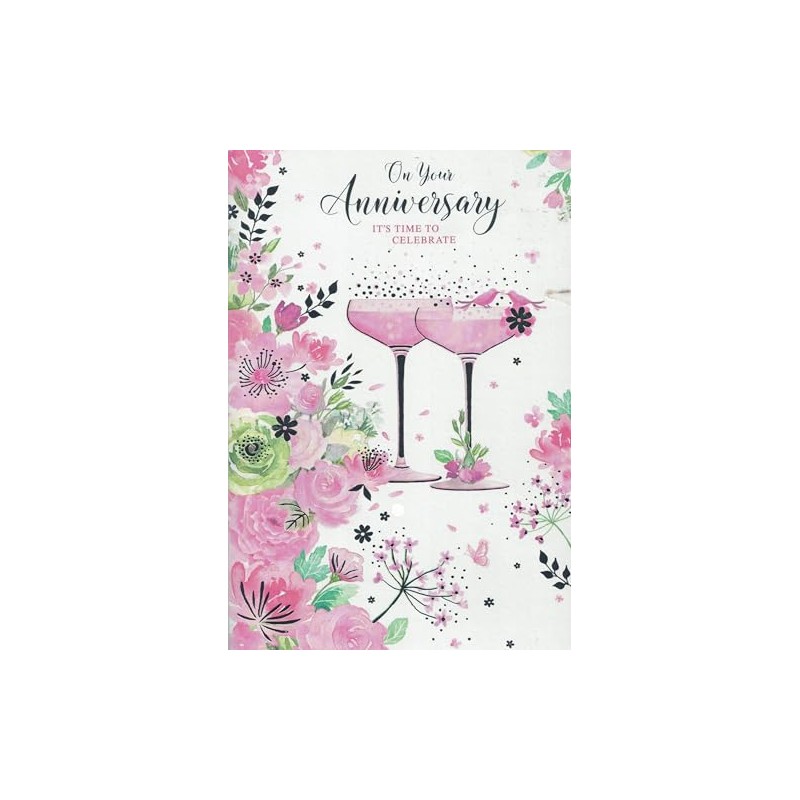For both of you on your Anniversary card. Champagne glasses.