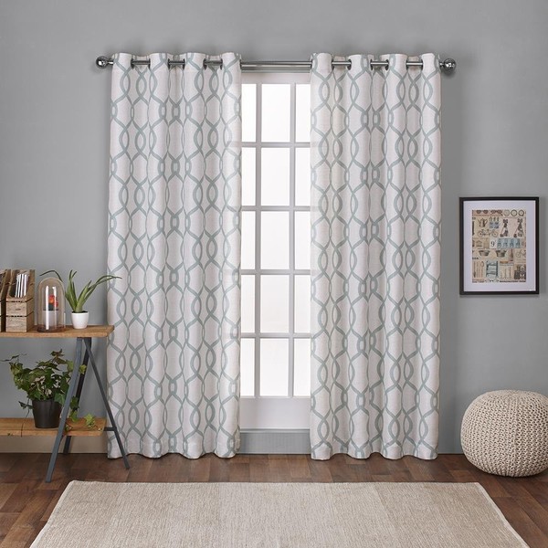 Exclusive Home Curtains Exclusive Home Kochi Light Filtering Linen Blend Grommet Top Curtain Panel Pair, 54x84, Seafoam, 2 Count