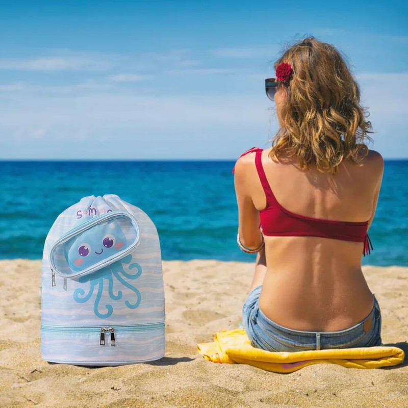 SacJkt Swimming Bag Children, Swimming Backpack, Backpack with Drawstring, Children,