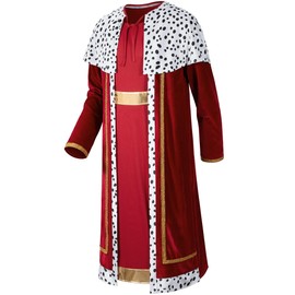 TOKYO REVENGERS Men King Costume 3 Kings Cosutme Prince Robe Nativity Costume Cosplay Outfit Accessories Set(RD 2XL)