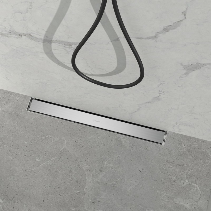 VANCOCO Linear Shower Drain 24 Inch, Brushed 304 Stainless Steel