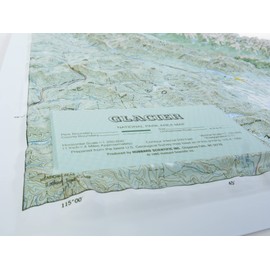 Hubbard Scientific 3D Glacier National Park 416 Map | A True Raised Relief Map - You Can Feel the Terrain | Vacuum-formed Molded Map | 18.5” x 24.5” | Detailed Topography