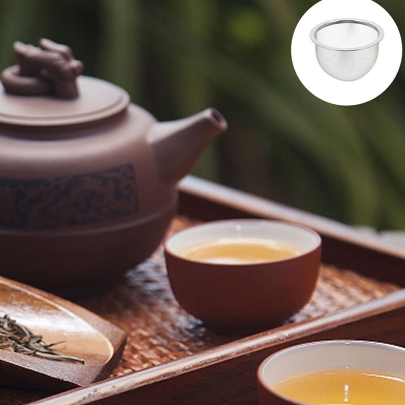 Kichvoe Teapot Strainers, 4pcs 8.2cm Stainless Steel Mesh Tea Leaves