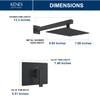 KENES Matte Black Shower Faucet with Square Shower Trim Kit