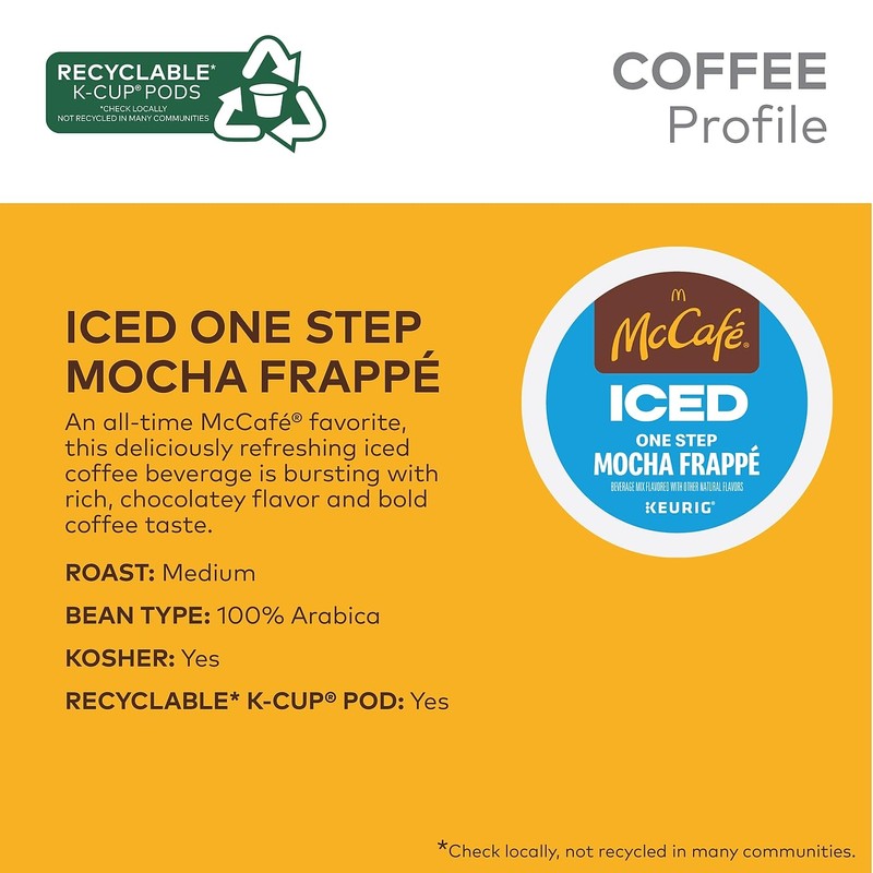 McCafe ICED One Step Mocha Frappe, Keurig Single Serve K-Cup