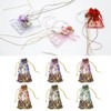 MECCANIXITY Organza Bag 4" x 5", Sheer Flower Heart Mesh