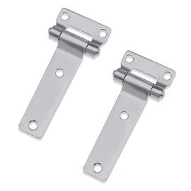 Micro Traders 2Pcs T Type Container Hinges High Polished Solid Forged 304 Stainless Steel Tee T Hinges 135x58mm for Trucks Van Caravan Trailers