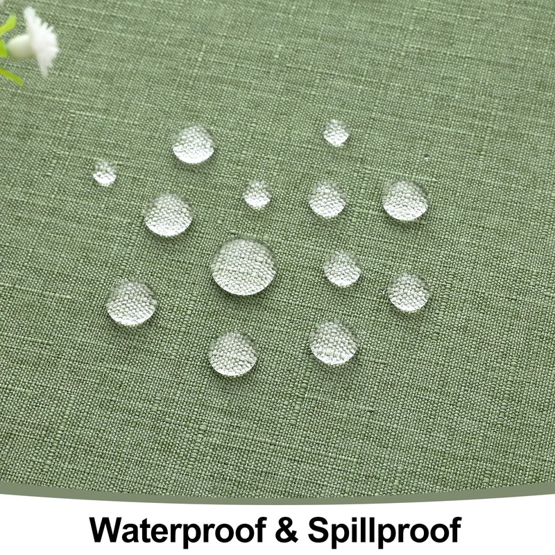 Smiry Square Table Cloth Linen Textured, Waterproof Spillproof Anti-Wrinkle Burlap