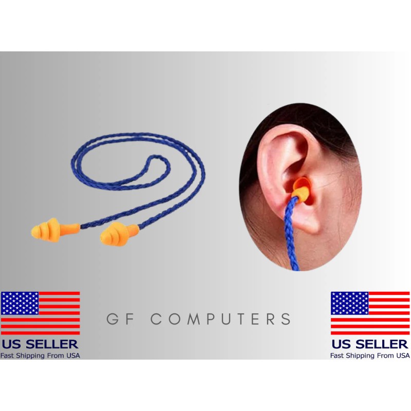 Pack Reusable Hearing Noise Cancelling Safety Earplugs Silicone Corded Ear