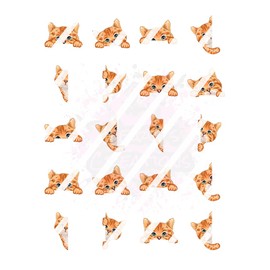 Peeking Cat Nail Art Decals - Waterslide Nail Decals