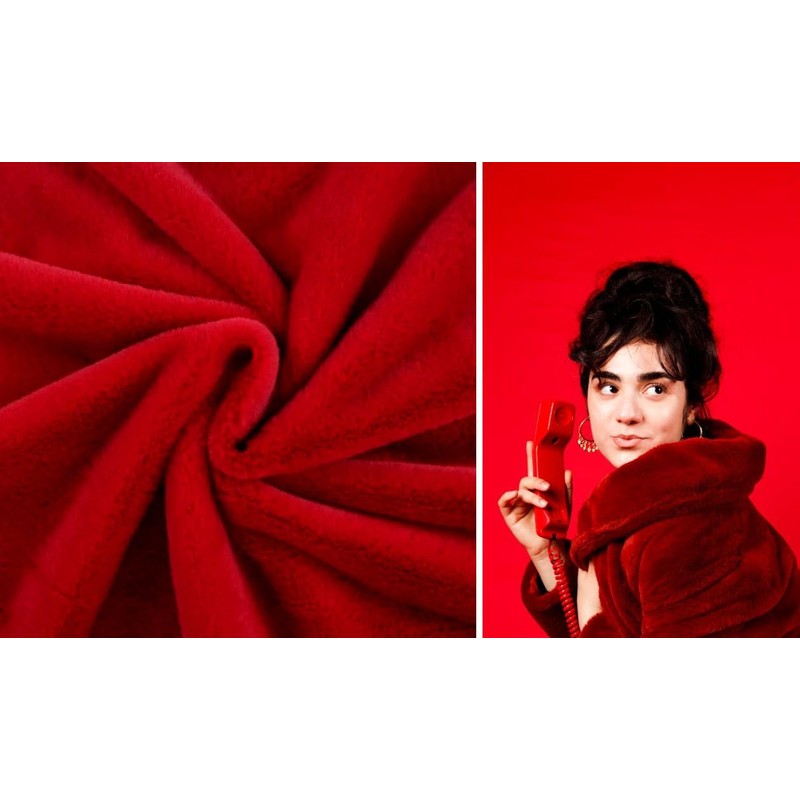 StoffBook Grass Green Faux Fur Rabbit Plush Material Fabric, d231