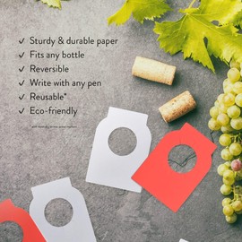 Wine Bottle Tags for Cellar Collection, Champagne,Hanging Labels for Name,Year,Tasting Notes (150Pack-3 Colors)