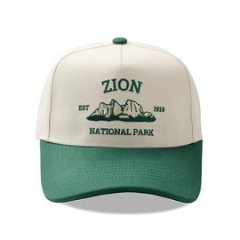 Venture Co. Zion National Park Hat, Two-Tone Beige, Embroidered Logo, Snapback