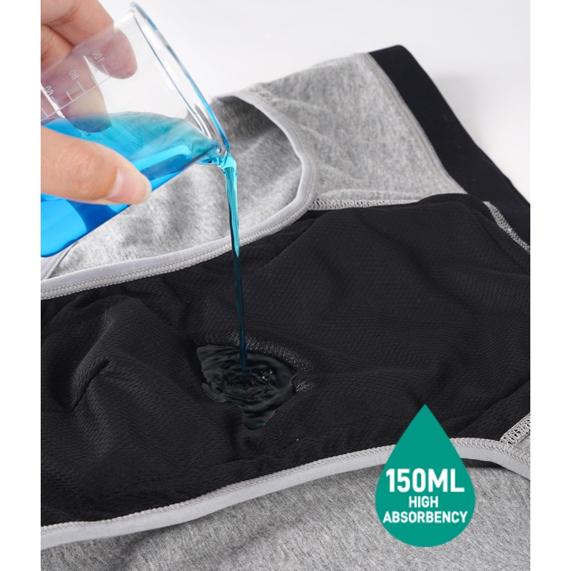 BEENIUBEE Men's Incontinence Underwear - Washable & Reusable Leakproof High