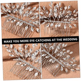 WOONEKY Bride Bridesmaid Rhinestone Crystal Hair Comb Fashionable Easy to Use Ideal for Wedding Prom Celebrations