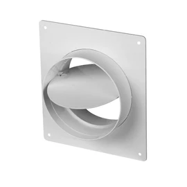 100mm Wall Mounted Flange Anti Backdraft Damper White PVC Round Grille