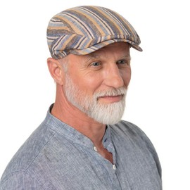 Stetson Sacota Driver Flat Cap Linen Peaked Cap Summer Made in the EU, Beige-Green, S