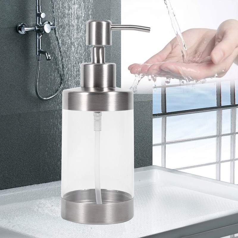 1PC 350ml Soap Dispenser Countertop Pump Lotion Bottle 304 Stainless
