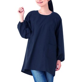 [Hedbroli] Work Apron Kappougi Men's / Kappougi Ladies Smock Nursery Teacher Kappougi Long Sleeve Apron Black Formal/Weddings and Funerals/Work Use/Gardening/Work Clothes/Large Size, Free size