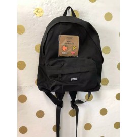 Victoria's Secret PINK Mini Backpack With Summer Fun Logo Pins- Black NWT