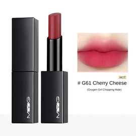 Matte Black Magnetic Lipstick – Long-Lasting, Moisturizing, Smudge-Proof, Sweat-Resistant, Lightweight Matte Lip Color for Bold All-Day Wear (#G61 Cherry Cheesecake, Net weight: 3.8g)