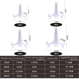 XZSKD 16 Pcs Plate Stand For Display, Plate Stand, Plate Display Stands, Plate Stands, Plate Stands For Display, 3'', 5'',6'' And 7'' Display Stands, Folding Plate Holder, For Display Plate Holder