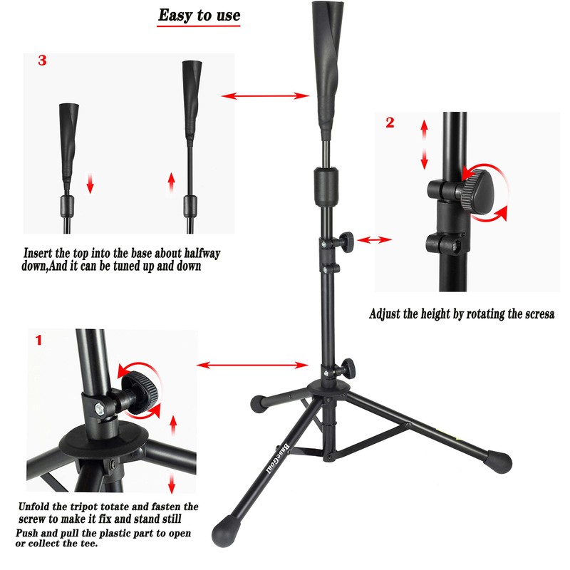 BaseGoal Batting Tee Baseball Tee, Softball Travel Portable Tee Tripod