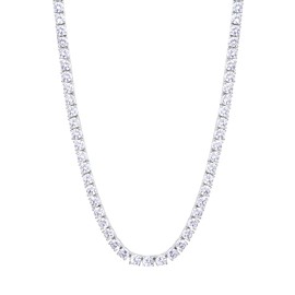 KRKC & CO Tennis Chain, Necklace, 0.12 / 0.16 / 0.20 inches (3 / 4 / 5 mm), CZ Diamond, 14K Gold Plated, Men's, Women's, Chain Necklaces, Zirconia, Hip Hop Jewelry, Bling B-Series, Street Accessories, Brass, Cubic Zirconia