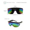 ShadyVEU Semi Rimless Neon Rainbow Mirrored Lens Sports Performance Sunglasses