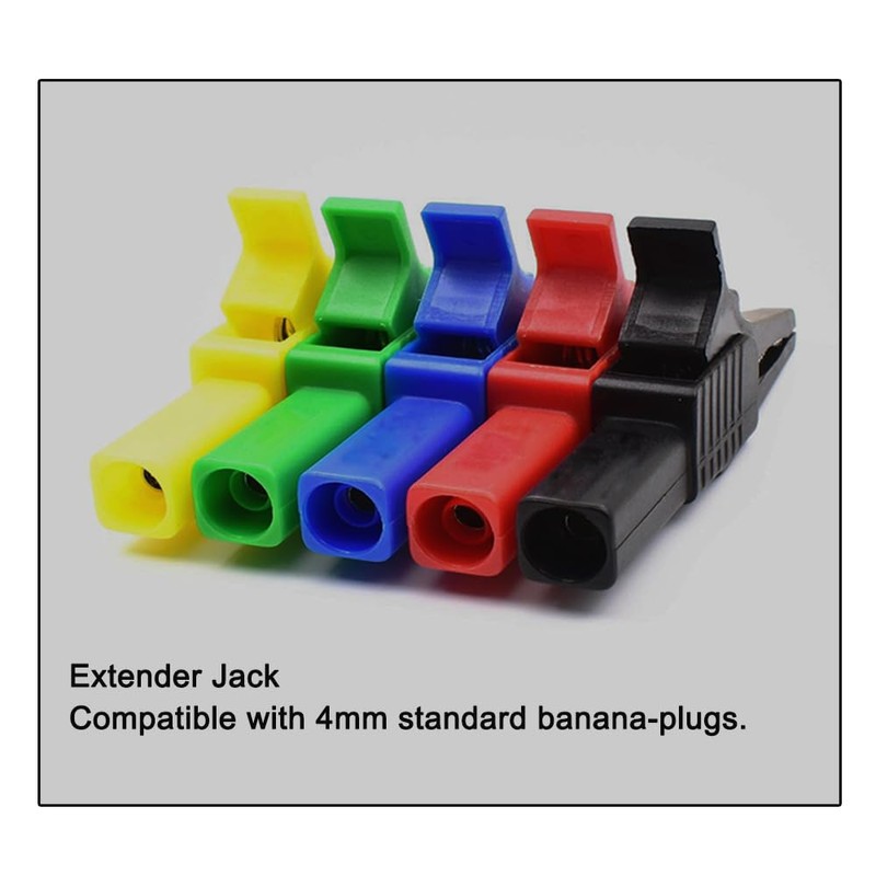 TopHomer 5 Colors Optional Alligator Clips Crocodile Clamps with Insulating