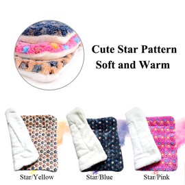 FJWYSANGU Pet Blanket Premium Fluffy Flannel Cushion Soft and Warm Mat for Dogs Cats(Star/Yellow,Small)