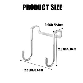 Rukinovi 2Pcs Over Cabinet Hook,Multi-Use Cabinet Doors Double S Hooks for Hanging,Drawer,Closet,Kitchenware,Wardrobe Door, Bags,Towels and Key,Silver Cabinet Hooks for Hanging (A-Silver)