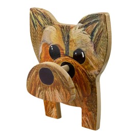 GLADFRESIT Wood Glasses Holder Wooden Yorkshire Terrier Spectacle Frames Eyeglass Holder Display Stand Glasses Stand Storage Accessories Suitable for Bedroom Living Room Office Desk Decoration
