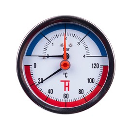 THERMIS Thermomanometer connection from the rear G1/2 (80 mm) 0-120°C (0-4 bar) temperature pressure gauge 3082