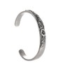 NIGHTCRUZ Vintage Repousse Flower Bangle, Flower Blossom Cuff Bracelet Stainless