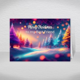 Best Friend Christmas Card, A5 Size Christmas Card for my Best Friend, Luxury Christmas Greeting Cards with a Christmas Wishes Greetings Verse Inside: Enchanted Forest Christmas Card