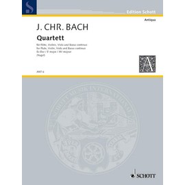 Quartet Eb major: op. 8/6. flute, violin, viola and basso continuo. Partition et parties.