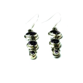 Amethyst Sterling Silver Faceted Fancy Earrings