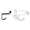 GEFONG Door Stop Stainless Steel with Coat Hooks Depth 76mm